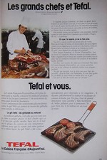 PUBLICITÉ DE PRESSE 1977 - GRILL TEFAL LES GRANDS CHEFS ET TEFAL - ADVERTISING