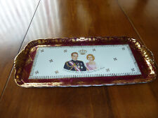 Plat à cake en porcelaine de France décor Princier Monaco