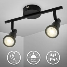 Plafonnier LED Spots orientable 2x GU10 5W blanc chaud IP44 Lampe salle de bain