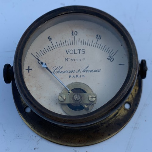 Voltmètre ancien laiton - en,