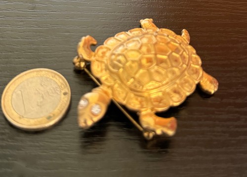 Broche tortue metal - metal, dore/