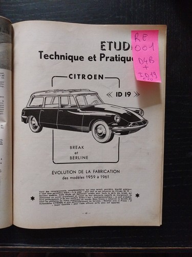 Revue technique citroen 19 - technique,