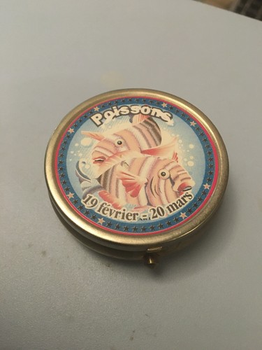 Pilulier rond métal - en, décor