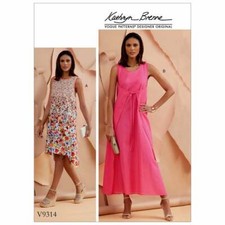 9314 PATRON  VOGUE CREATEUR KATHRYN BRENNE  ROBE  DRAPEE DOS OU DEVANT  34 AU 42