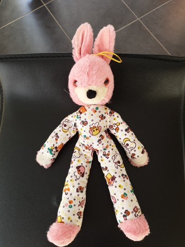 Peluche doudou lapin rose - peluche,