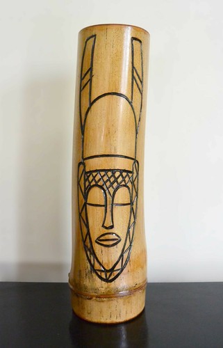 Vase africain vintage bambou - vintage,