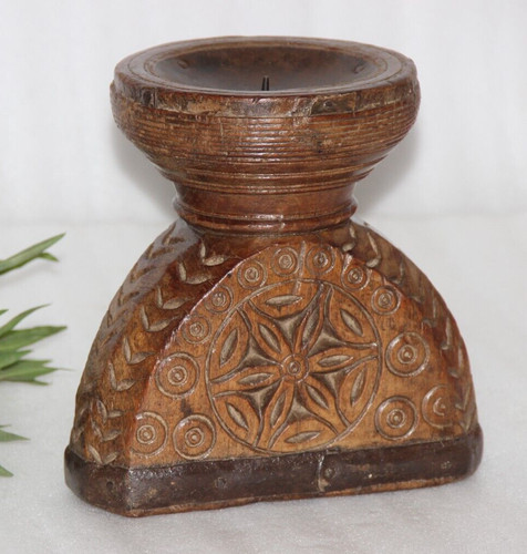 Porte bougie ancien bois - ancien,