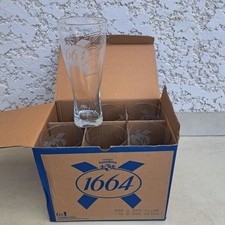 6 verres à bière 1664 50cl, NEUFS en carton