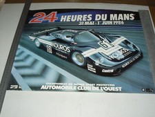 Affiche  24 HEURES MANS 1986 MERCEDES Sport Auto Car Auto Poster Course KOUROS