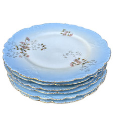 6 Assiettes anciennes Theodore Haviland porcelaine de Limoges bleu ciel