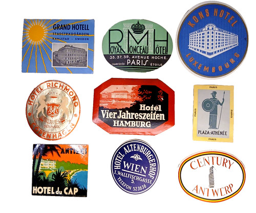 Etiquettes bagages vintage - etiquettes, de