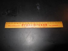 REGLE BOIS PUBLICITAIRE 20 CM FRANCORUSSE ENTREMET DESSERT 1950 double décimètre