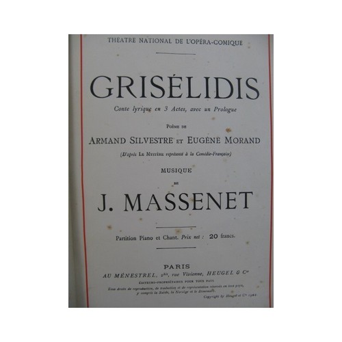 Massenet jules grisélidis - jules,