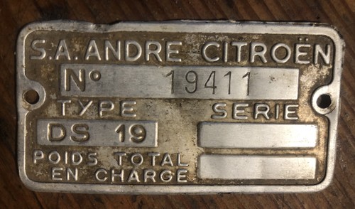 Citroen 19 plaque - ds,