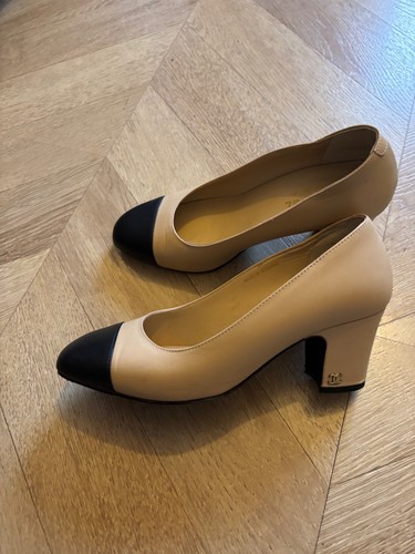 Escarpins chanel beige noir - escarpins, en