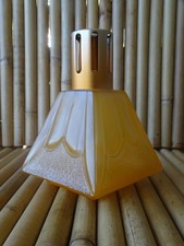 Lampe Berger Paris verre jaune orange design Art Déco / lire le descriptif svp