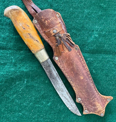 Puukko knife ornate leather - knife,