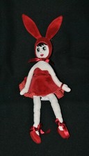 Peluche doudou poupée lapin SEPHORA Noël 2008 Rubis Malcorpi robe rouge TTBE 