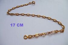BRACELET grain de café plaqué or 17 cm poincon .maille de 3 mm