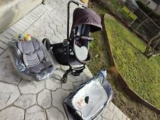 poussette 3 en 1 Chicco noire et bordeaux, siège auto-nacelle-poussette. 0-36kg