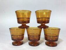 DURALEX 5 anciens VERRES À LIQUEUR Vintage Rétro Verre moulé teinté 