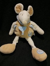 Doudou  et compagnie souris nature créme beige bleu TTBE ( voir description )