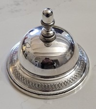 ANCIENNE SONNETTE DE COMPTOIR, TABLE HÔTEL - MÉTAL ARGENTÉ.  BOULENGER