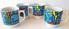 Lot de 4 mugs de KeIth Haring, 1990, by Konitz, Stack Men, NYC, publicité