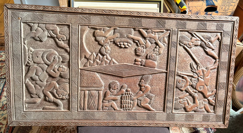 Ancien grand panneau bois - grand,