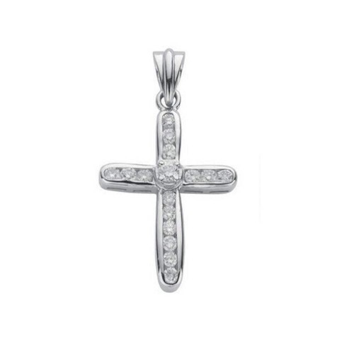 Pendentif croix blanc 18 - croix,