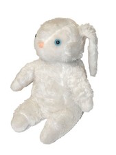 Ancienne Peluche Lapin blanc Yeux bleus  Ajéna 45 cm Vintageagagag