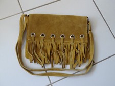 Pochette Sac cuir Daim jaune