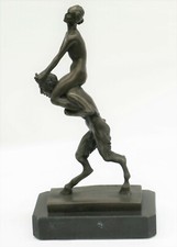 Grand Érotique Art Nouveau Bronze Faune Satyre Autrichien Vienna Bergman Nr