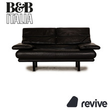 B&B Italia Alanda Canapé Deux Places Cuir Noir Fonction Manuelle