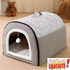 Niche intérieure pour chat et petit chien Pliable, chaude et moelleuse
