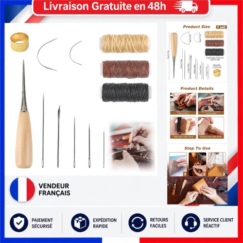 Kit couture cuir - 12, aiguilles