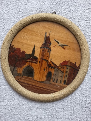 Peinture sur bois signé boli - peinture, bois,
