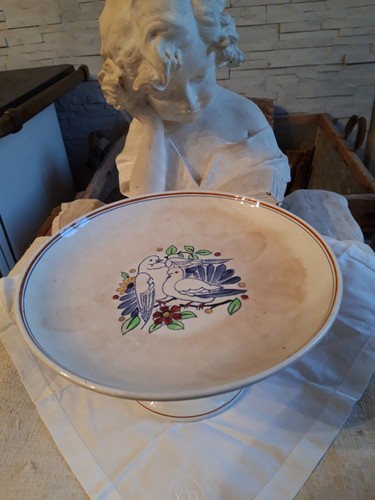 Compotier terre fer decor - compotier,