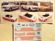 R132 DECAL ReStart 1/43 PEUGEOT 404 Cabriolet Médecin Tour de France Cycliste 65