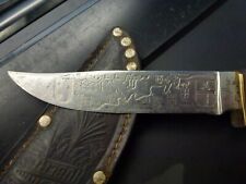 tres rare couteau allemand Hubertus Solingen,lame gravée cours de La Moselle