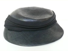 ANCIEN CHAPEAU DE FEMME - EN PAILLE NOIRE - VINTAGE