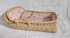 Ancien COUFFIN en Osier pour  POUPON, POUPÉE ANCIENNE