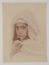 Von Gloeden, portrait Vintage print  Tirage albuminé  16,9x22,6  Circa 189