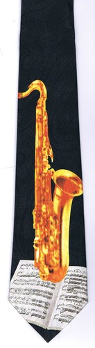 Saxophone and sheet music - music, tie