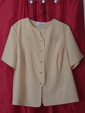 Ensemble Tailleur Veste Jupe Femme Taille 54 Jaune BRODE ELEGANT HABILLE