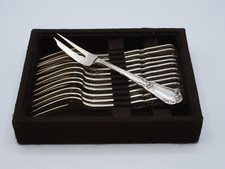 12 FOURCHETTES A CRUSTACES EN ARGENT MASSIF POINCON MINERVE 1 ER TITRE