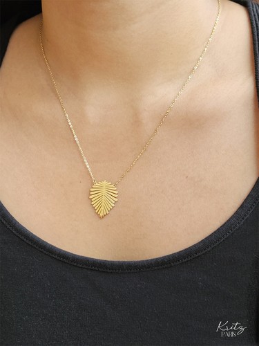 Collier femme feuille - feuille, palmier
