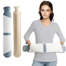 Bouillotte Longue avec Housse Souple 2L Bouteille d'Eau Chaude avec Chauffe-m...