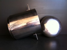 ANCIEN SEAU PORTE BOUTEILLE de CHRISTOFLE MODERNISTE vers 1970 AVEC COUVERCLE