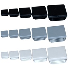5x Bouchon de tube carré embout rentrant tuyau noir blanc gris meuble cache